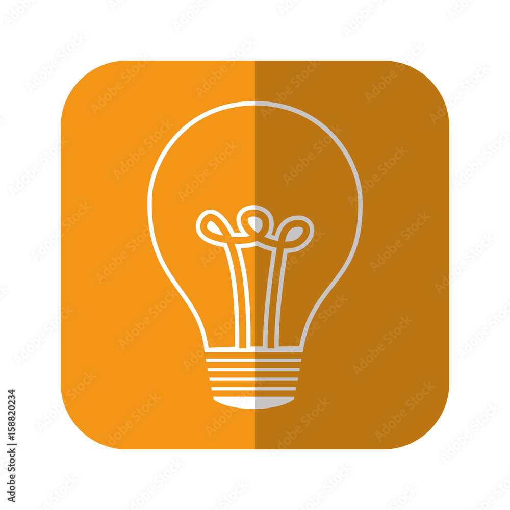light bulb icon over orange square and white background vector illustration light bulb icon over orange square and white background vector illustration
