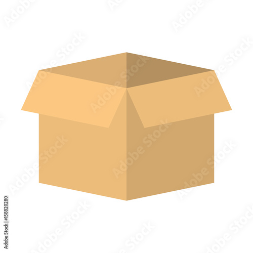 carton box icon over white background colorful design vector illustration