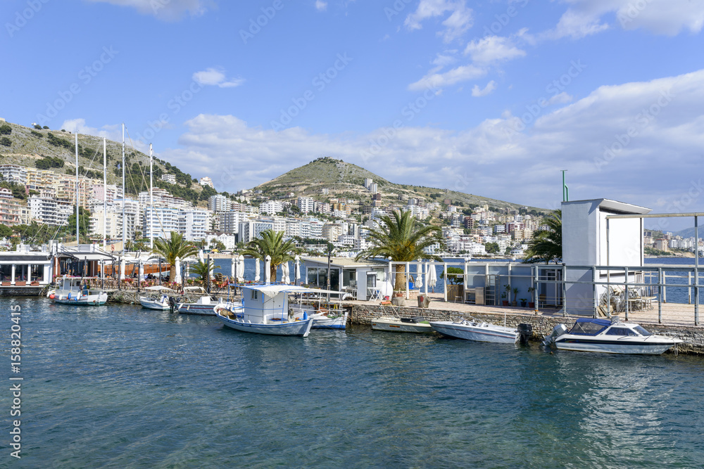 View of the city Saranda, most important tourist attraction of the Albanian Riviera - Albania