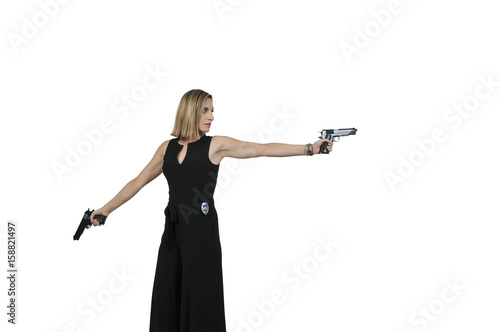 Female Detective with gun