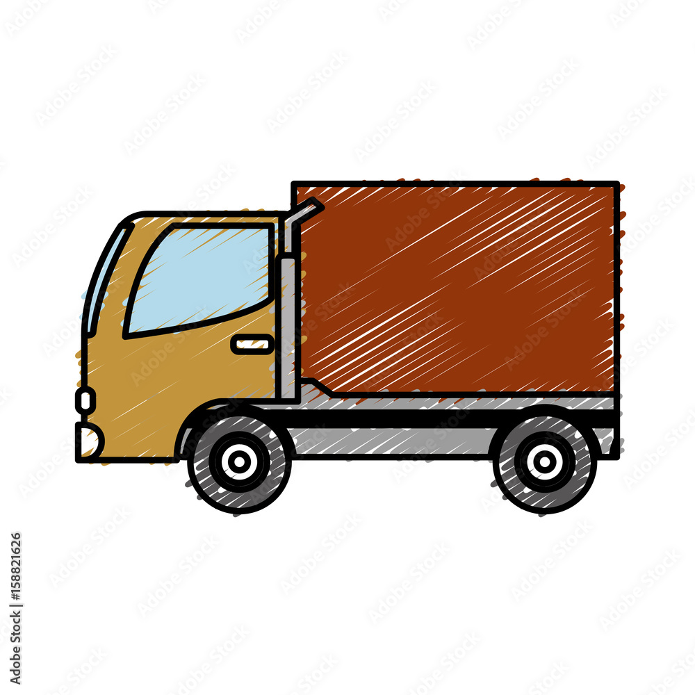 Cargo truck icon over white background vector illustration Cargo truck icon over white background vector illustration
