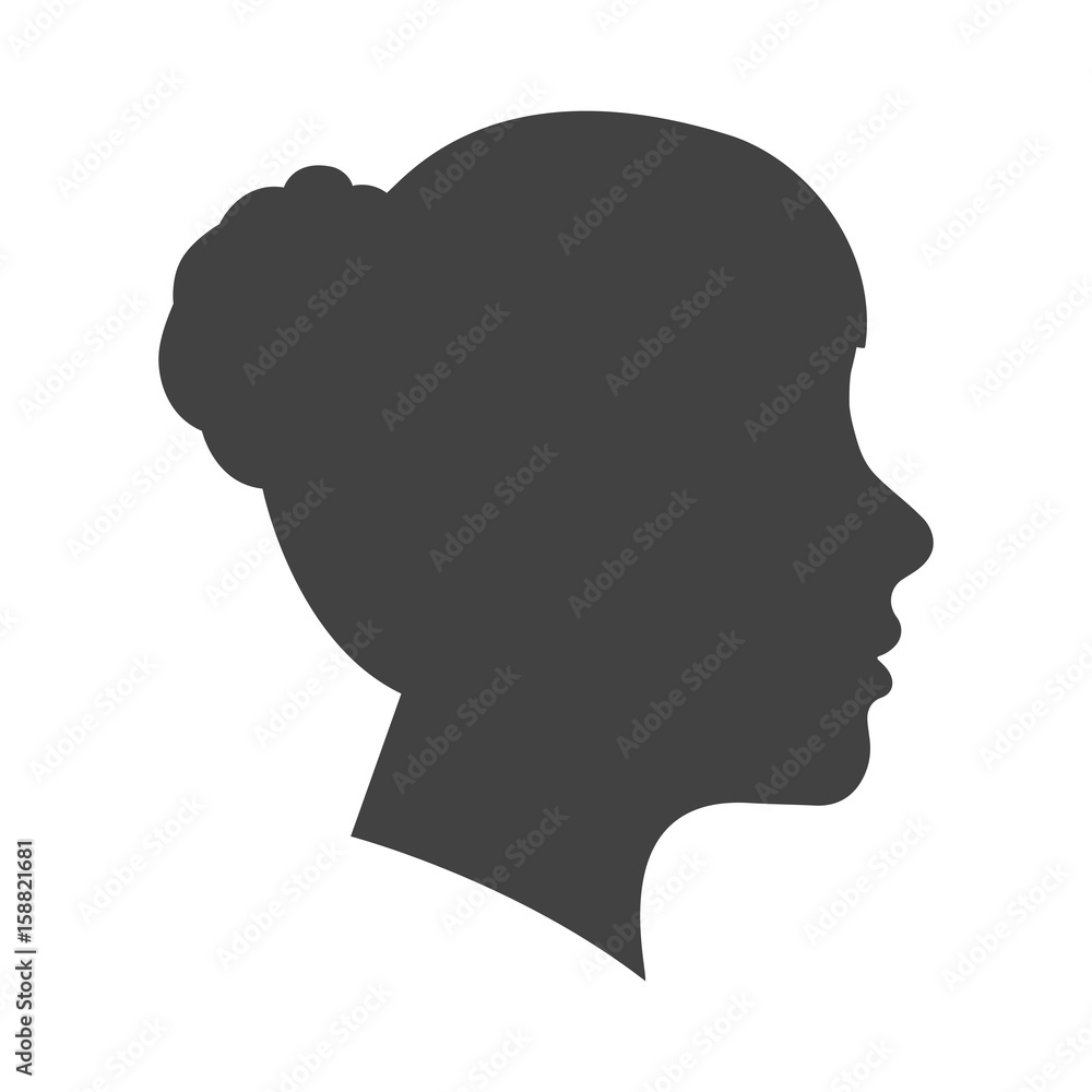 womans face profile icon over white background vector illustration womans face profile icon over white background vector illustration