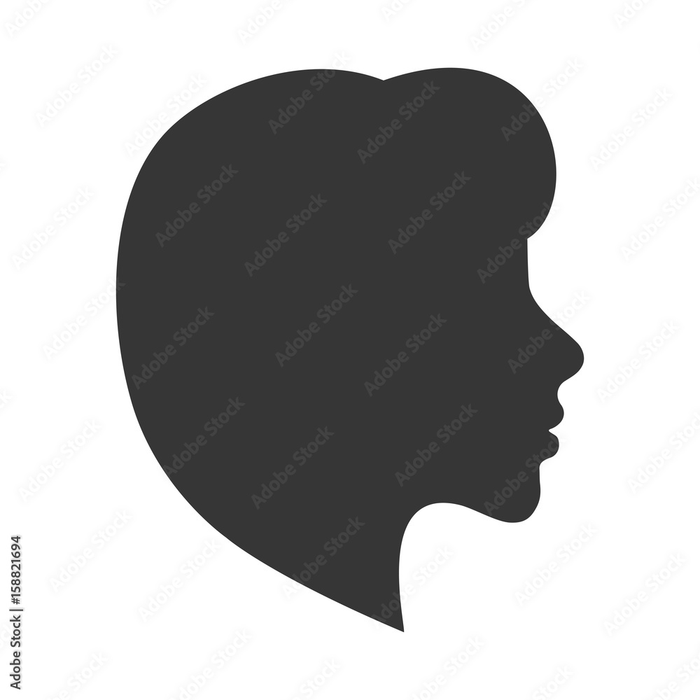 womans face profile icon over white background vector illustration