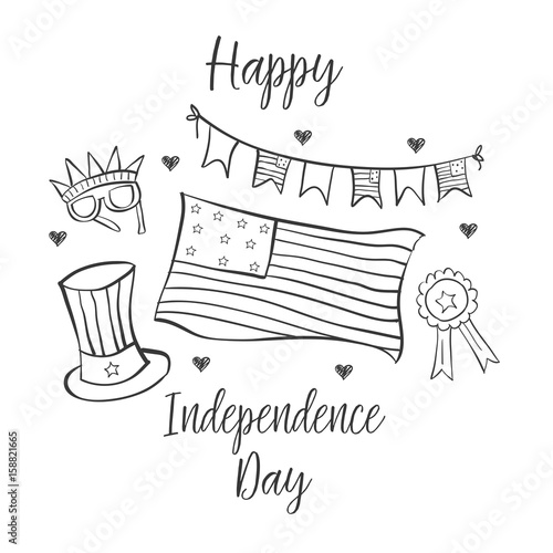 Collection style greeting card indpendence day photo