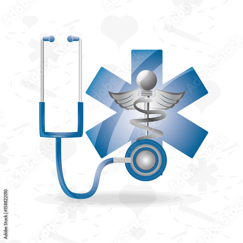 stethoscope with medical symbol to save lifes vector illustration