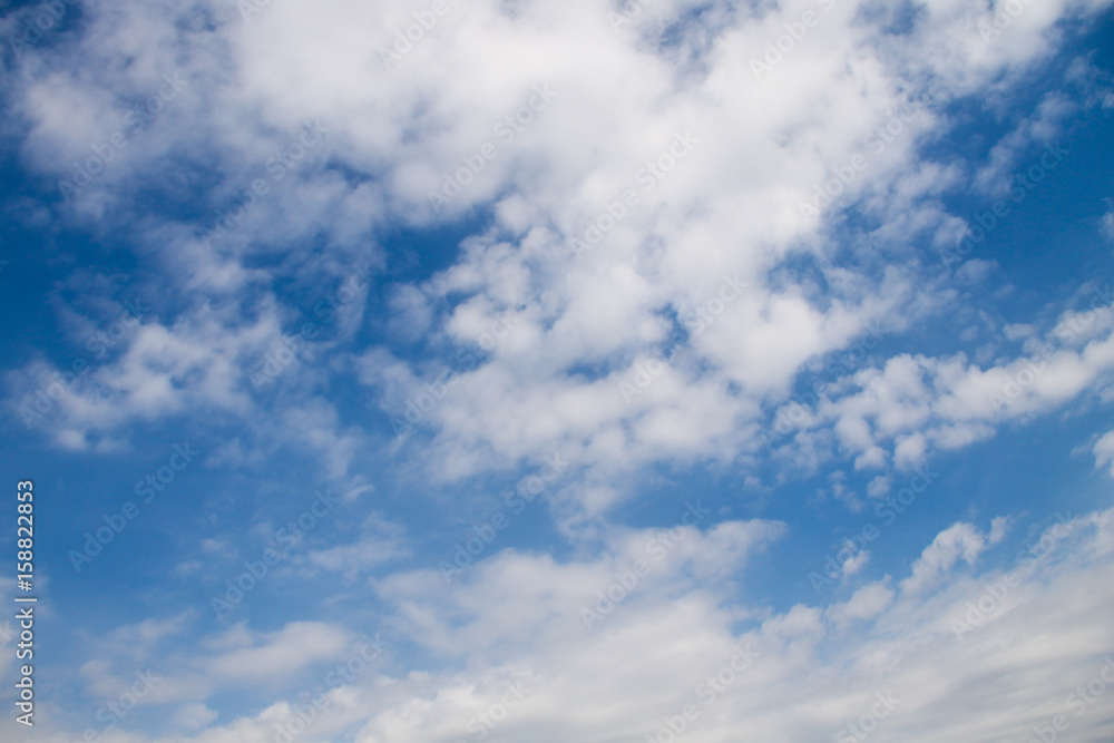 White clouds in blue sky