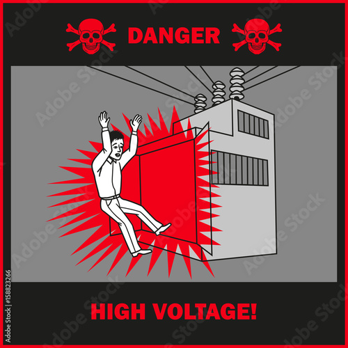 Current transformer with high voltage.