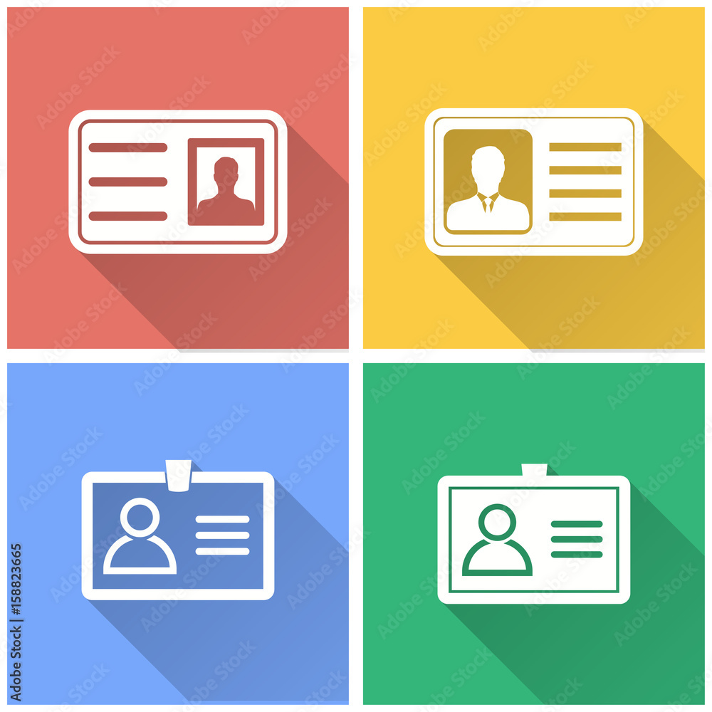 Identification card - vector icon. Identification card - vector icon.