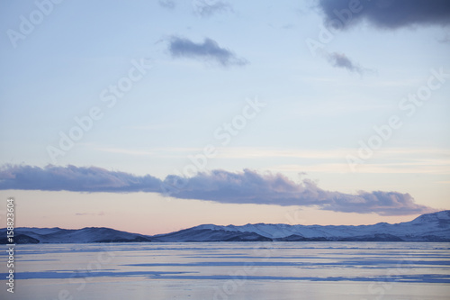 Lake Baikal, winter landscape. Small sea