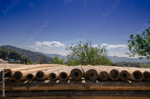 Wood floor and sky