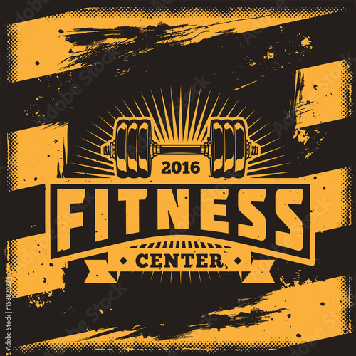 Vector conceptual motivational poster for a fitness center, club in the grunge style. Excellent advertisement for the gym