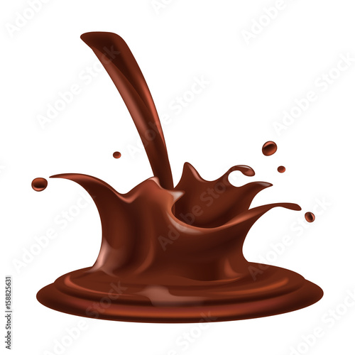 Chocolate splash fondant drops vector relaistc isolated icon