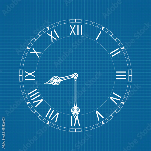 Clock with roman numerals
