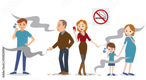passive smoking concept, second hand smoking, involuntary smoking