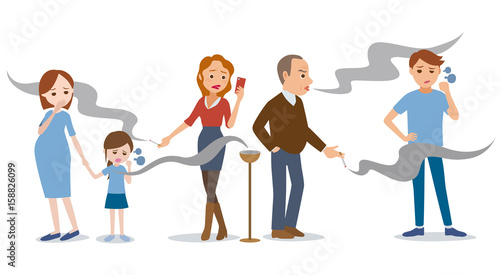 passive smoking concept, second hand smoking, involuntary smoking