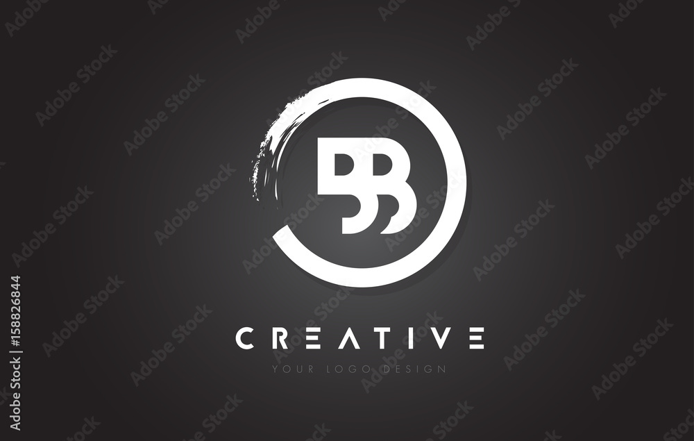 BB Circular Letter Logo with Circle Brush Design and Black Background. BB Circular Letter Logo with Circle Brush Design and Black Background.