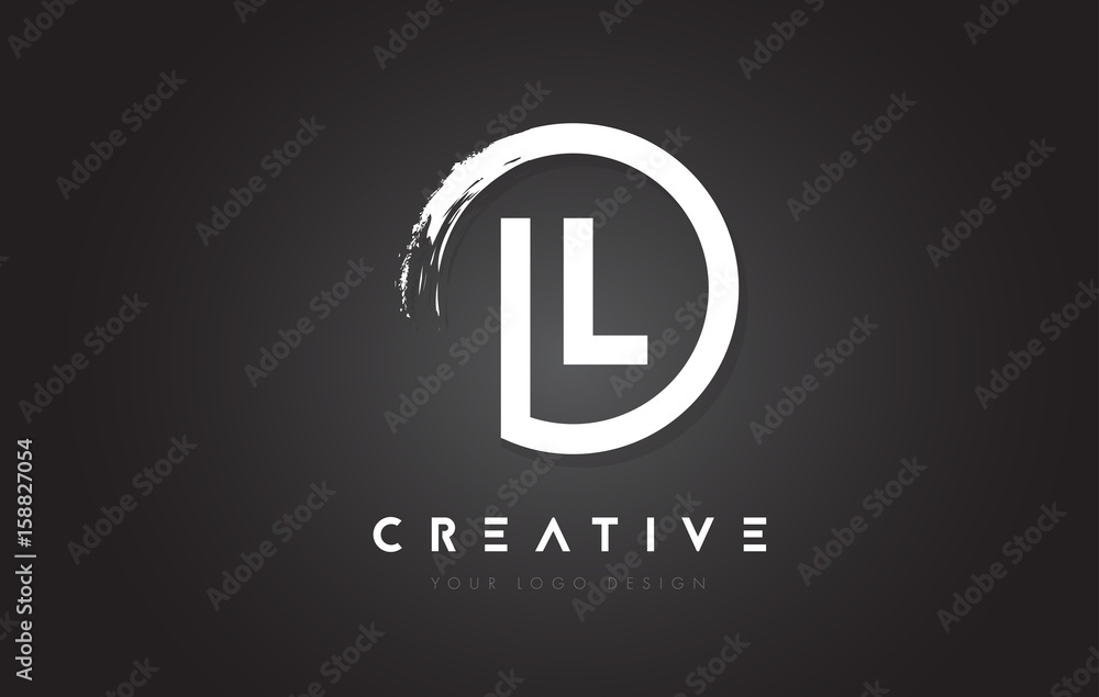 IL Circular Letter Logo with Circle Brush Design and Black Background. - obrazy, fototapety, plakaty 
