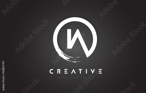 Принти на полотні IA Circular Letter Logo with Circle Brush Design and Black Background
