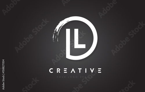 IL Circular Letter Logo with Circle Brush Design and Black Background. photo