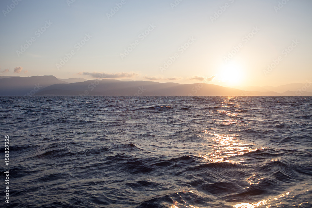 Sunset over ocean, nature composition