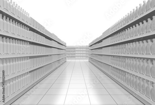 white supermarket corridor