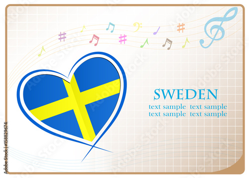 heart logo made from the flag of Sweden