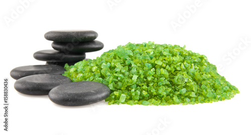 green sea salt and stones