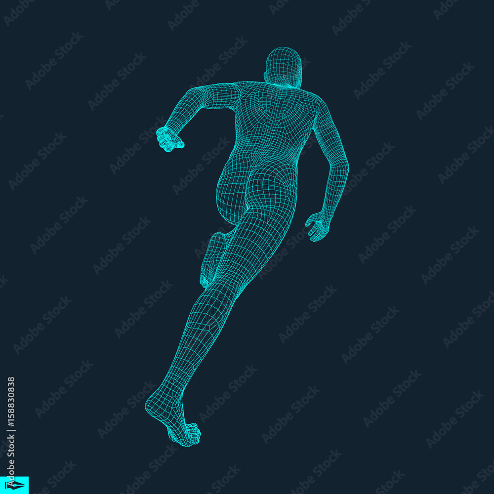 3d Running Man. Design for Sport, Business, Science and Technology. Vector Illustration. Human Body. 3d Running Man. Design for Sport, Business, Science and Technology. Vector Illustration. Human Body.