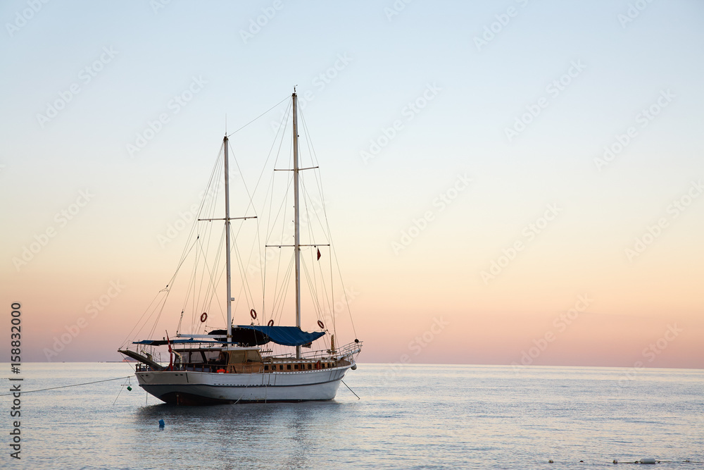 Yacht Sailing on the sea