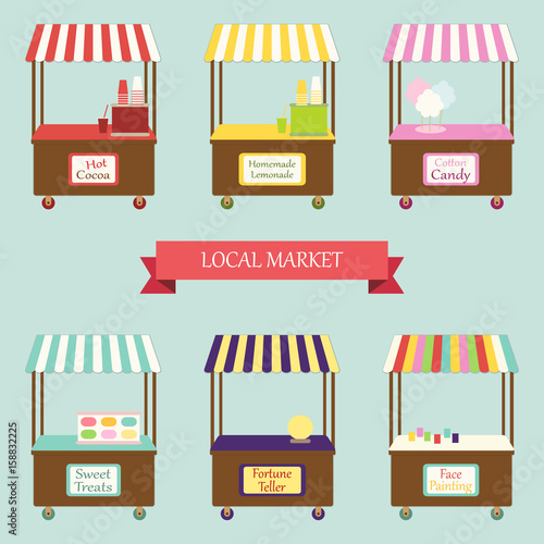 Cute vintage market stands