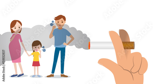 passive smoking concept, second-hand smoking, involuntary smoking