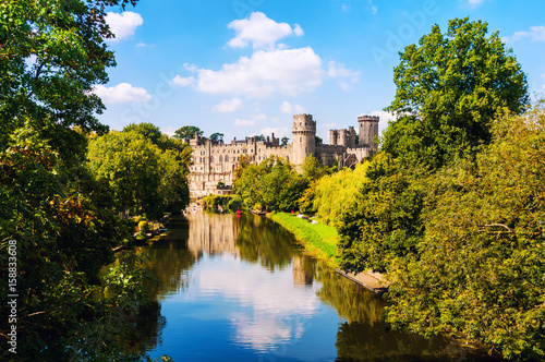 Warwick, UK. Castle of Warwick with river photo
