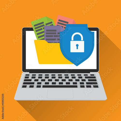 Data Secured Access Protection. Vector illustration online security system and cybercrime concept.