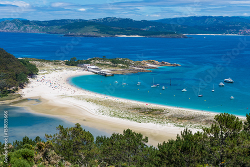 Fototapeta Spain, Galicia, Cies Islands. Views over the Rodas Beach