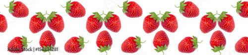 panorama pattern ripe fresh red strawberries