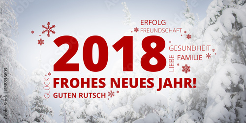 Frohes neues 2018 Winterwald