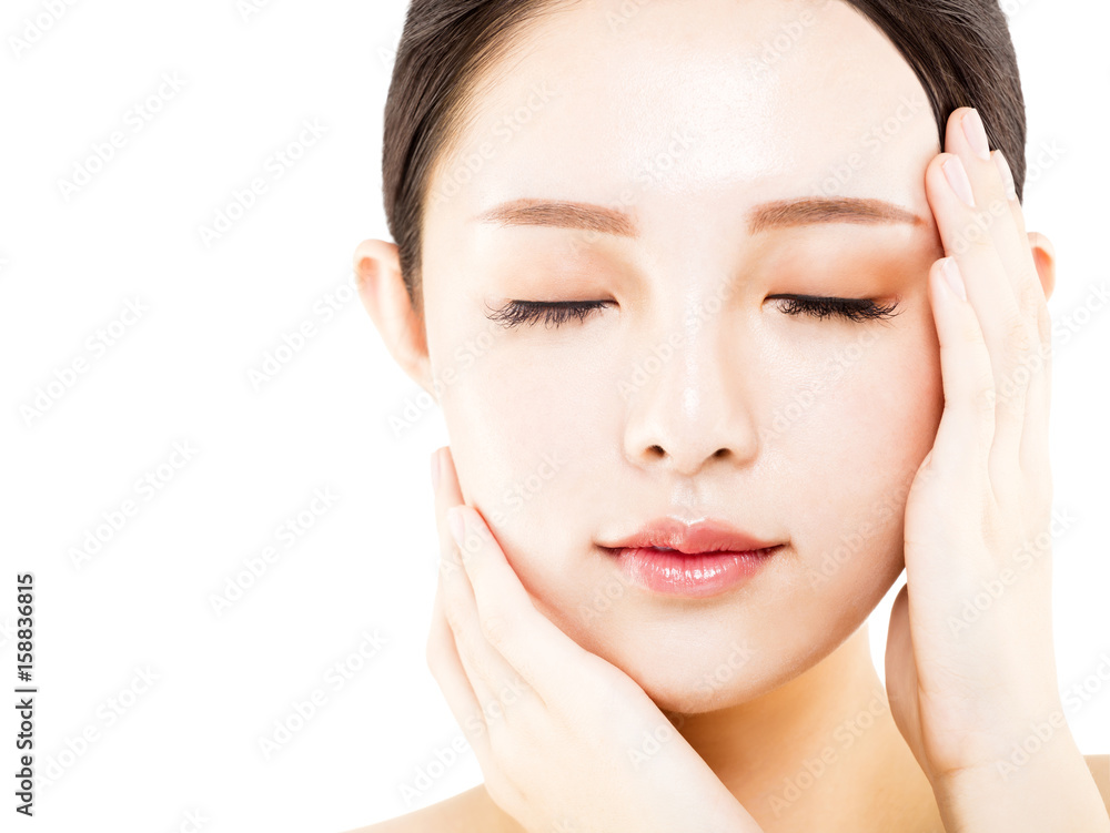 closeup young asian beauty face isolated on white closeup young asian beauty face isolated on white