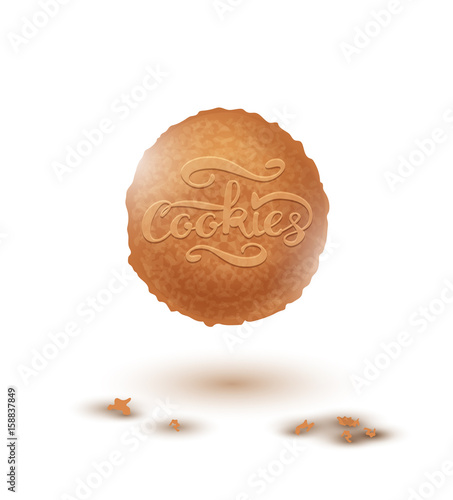Cookie and Cookies Lettering. Vector Illustration
