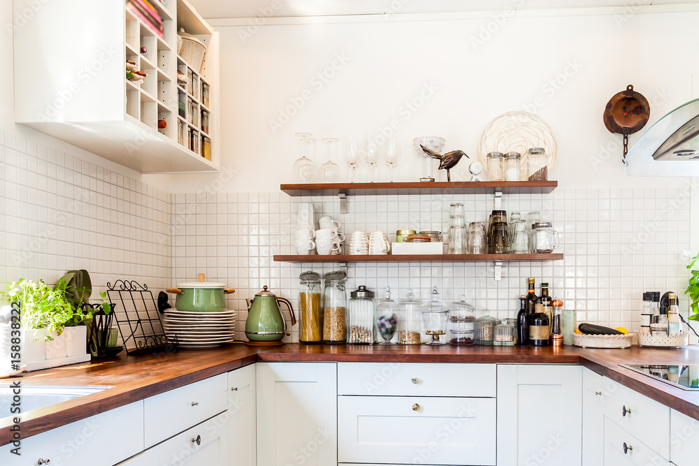 kitchen counter top with kitchen utensils kitchen counter top with kitchen utensils