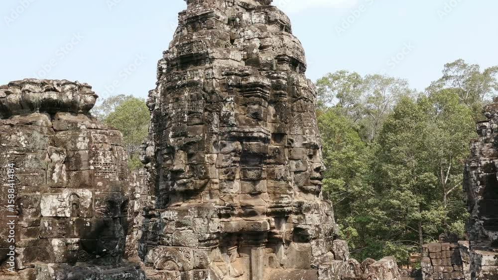 Panorama of ancient Bayon temple in Angkor Wat at Siem Reap, Cambodia. Panorama of ancient Bayon temple in Angkor Wat at Siem Reap, Cambodia.
