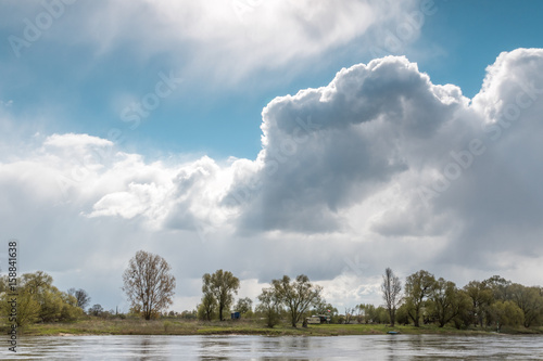 Wolken über der Elbe photo