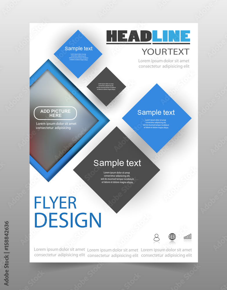 Business brochure flyer design template. Can be use for publishing, print and presentation. Vector. Eps 10