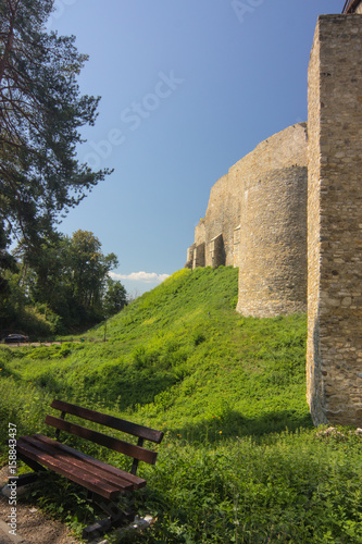 walls of old medieval castle in Europe