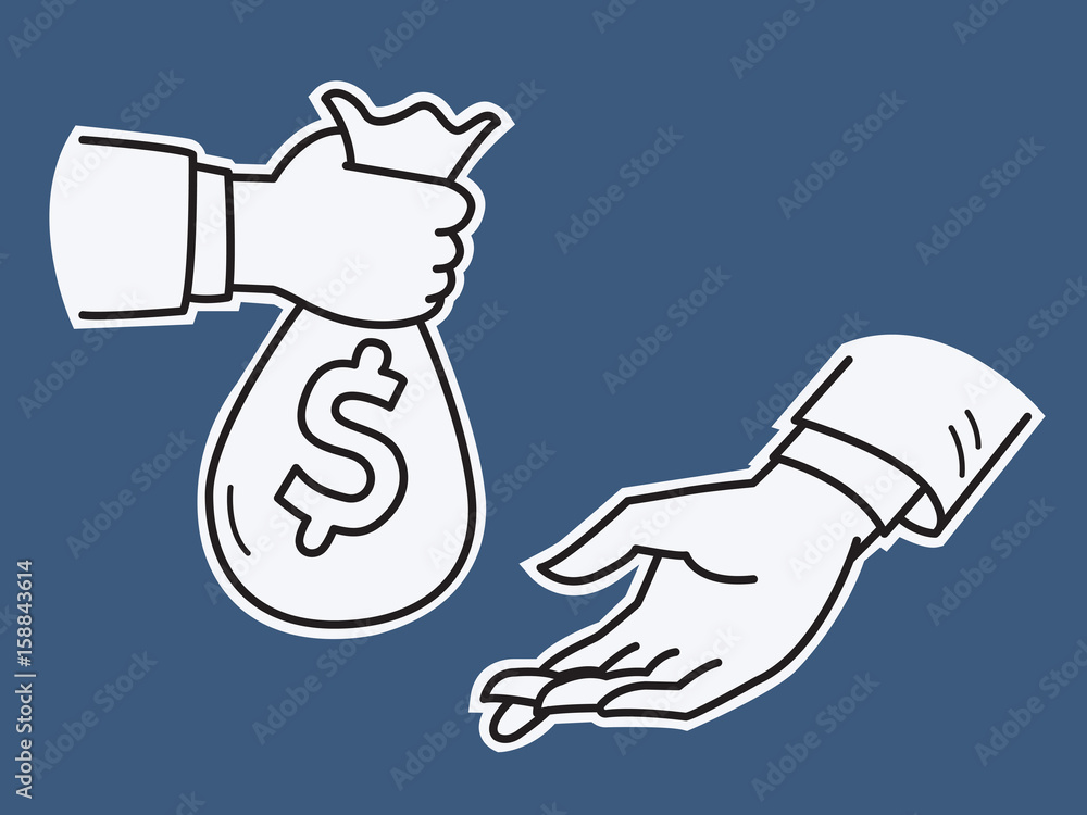 Hand give money