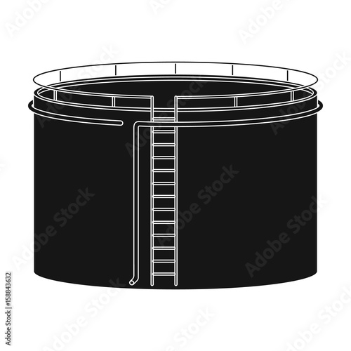 Oil storage tank.Oil single icon in black style vector symbol stock illustration web.