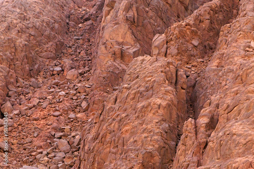 landslide on mountain at Sinai peninsula, Egypt