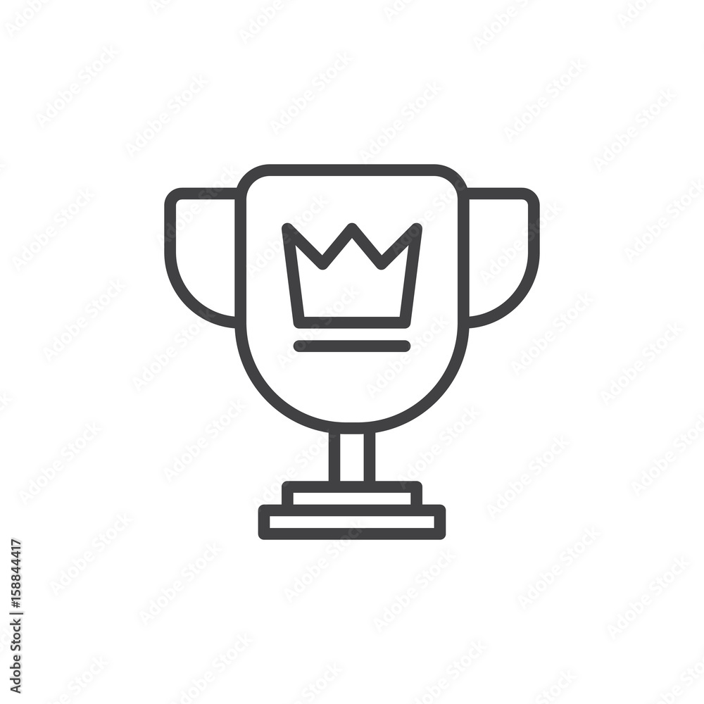Trophy cup line icon, outline vector sign, linear style pictogram isolated on white. Symbol, logo illustration. Editable stroke. Pixel perfect