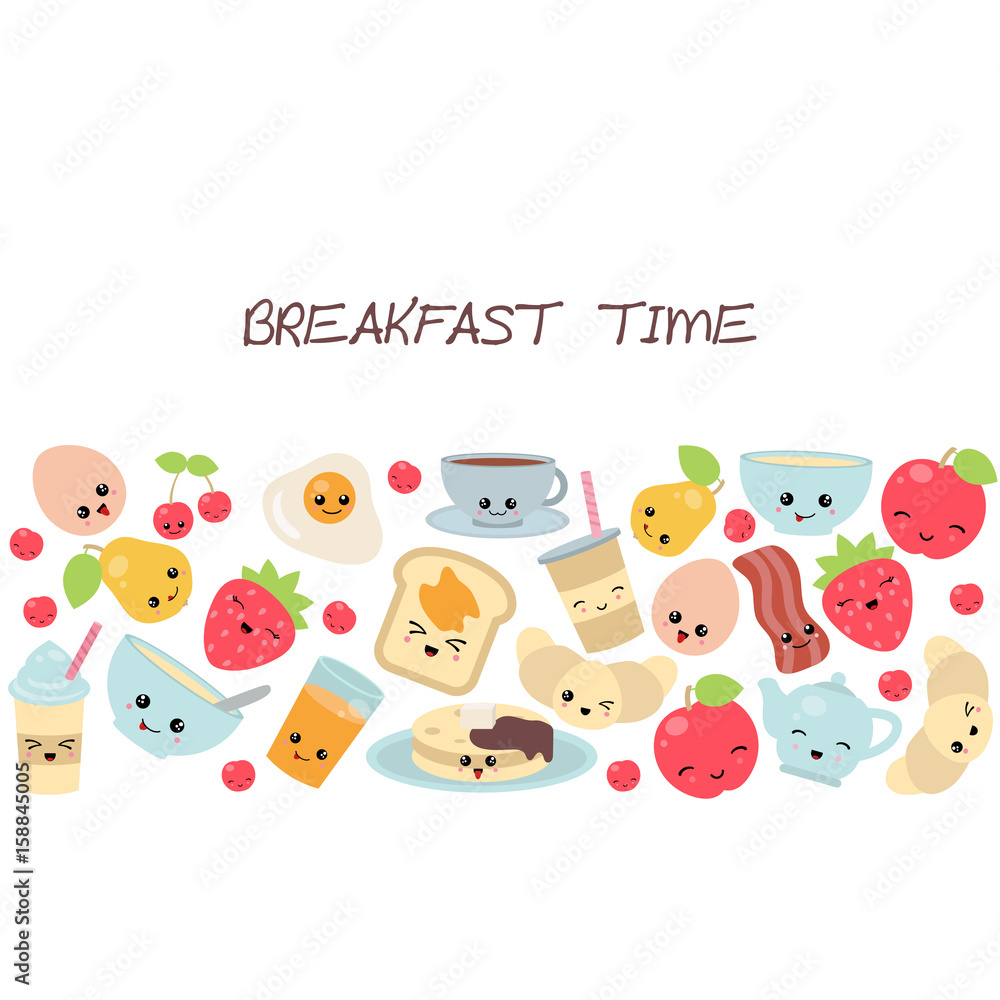 Background with breakfast food and beverages. Background with breakfast food and beverages.