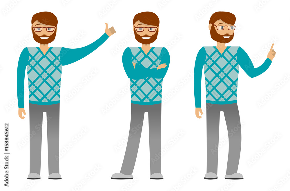 A cartoon character in various poses for business. A cartoon character in various poses for business.