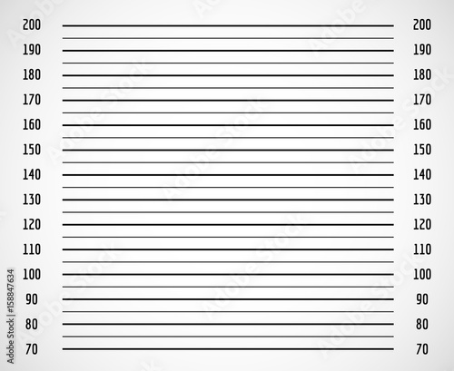 Photo background, criminal police mugshot with centimeter scale vector illustration